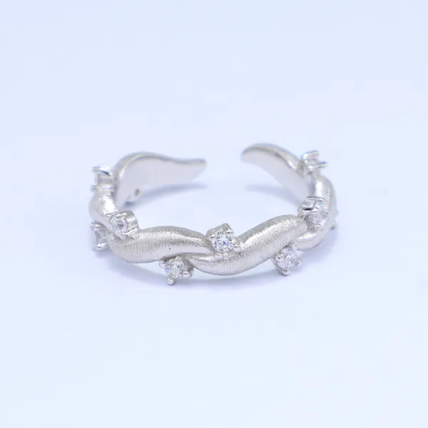White_Sterling_Silver_Twisted_Band_Adjustable_Ring_For_Women