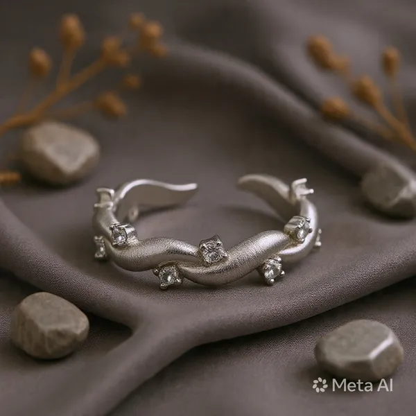 White_Sterling_Silver_Twisted_Band_Adjustable_Ring_For_Women