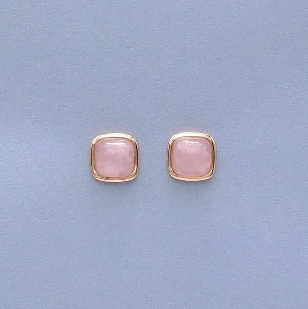 Rose_Gold_Sterling_Silver_Cushion_Cut_Pink_Stud_Earrings_For_Women