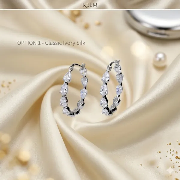 White_Rhodium_Sterling_Silver_Marquise_Cut_Hoop_Earrings_For_Women