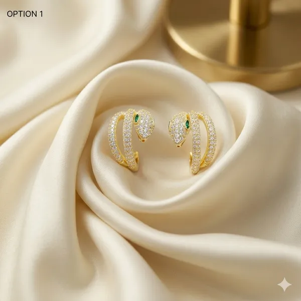 Yellow_Gold_Sterling_Silver_Studded_Snake_Design_Ear_Cuffs_For_Women