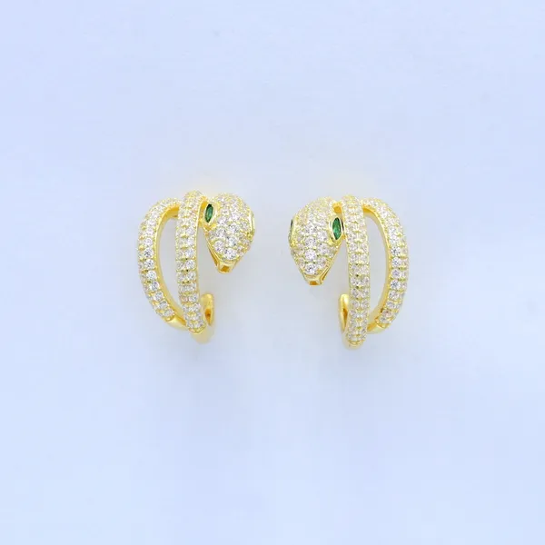 Yellow_Gold_Sterling_Silver_Studded_Snake_Design_Ear_Cuffs_For_Women