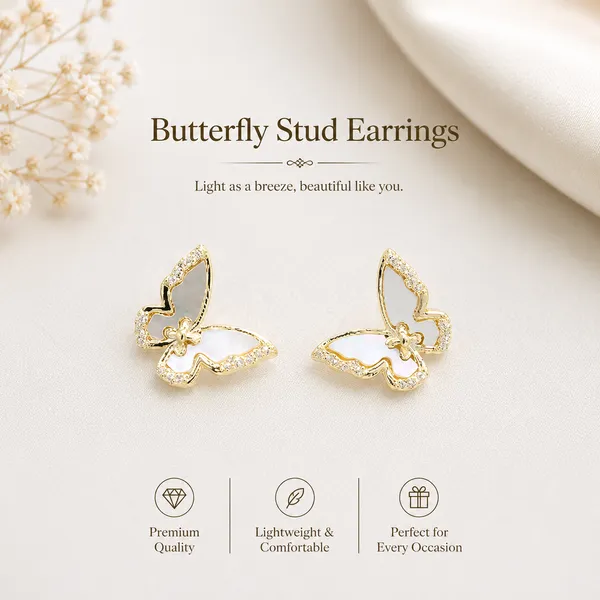 Yellow_Gold_Sterling_Silver_Butterfly_Stud_Earrings_For_Women