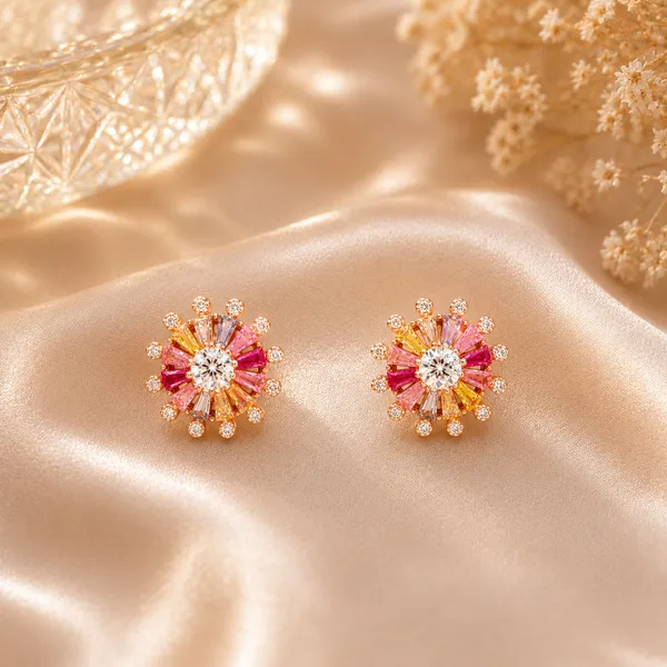 Rose_Gold_Sterling_Silver_Floral_Stud_Earrings_For_Women