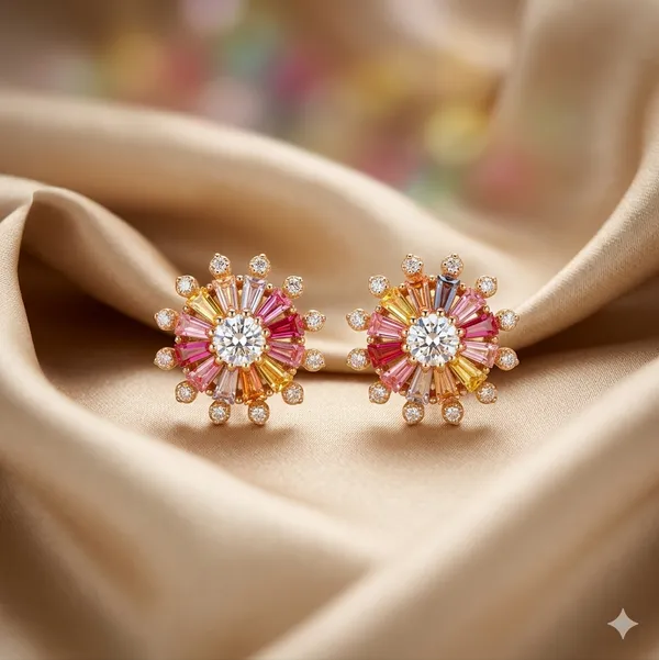 Rose_Gold_Sterling_Silver_Floral_Stud_Earrings_For_Women