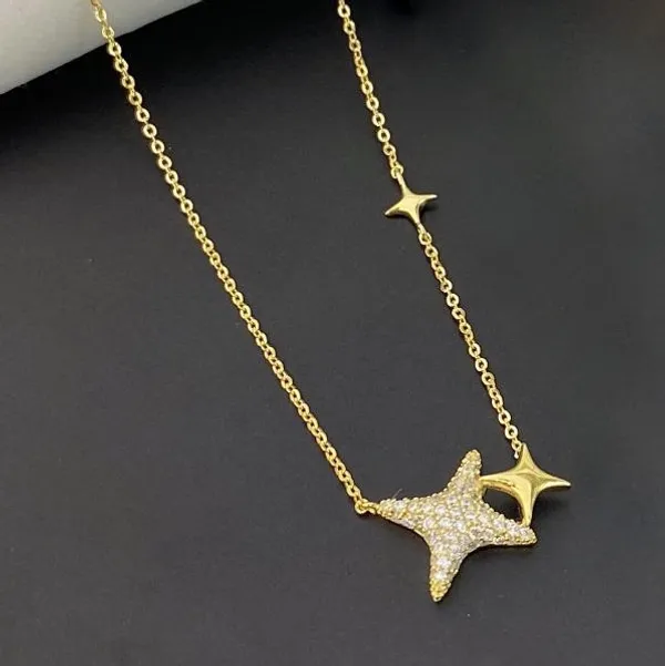 Yellow_Gold_Sterling_Silver_Stingray_Pendant_Necklace_For_Women