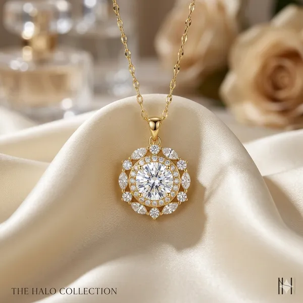 Yellow_Gold_Sterling_Silver_Cubic_Zirconia_Halo_Pendant_Necklace_For_Women
