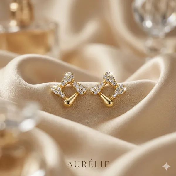 Yellow_Gold_Sterling_Silver_Diamond_Shape_Stud_Earrings_For_Women