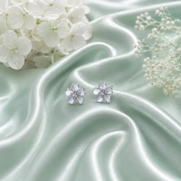 White_Sterling_Silver_Floral_Enamel_Stud_Earrings_For_Women