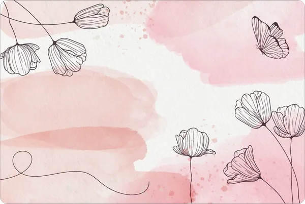 Plastic_Dining_Pink_And_White_Watercolor_Floral_Print_Table_Mat_Set_Of_6