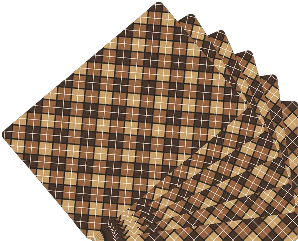 Plastic_Rustic_Brown_Plaid_Print_Reversible_Table_Mat_Set_Of_6