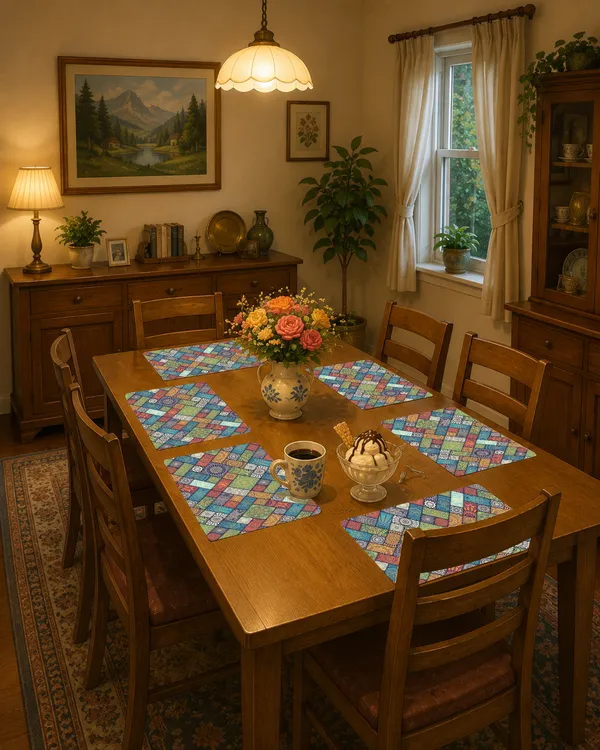 Plastic_Dining_Multicolor_Mosaic_Tile_Print_Table_Mat_Set_Of_6