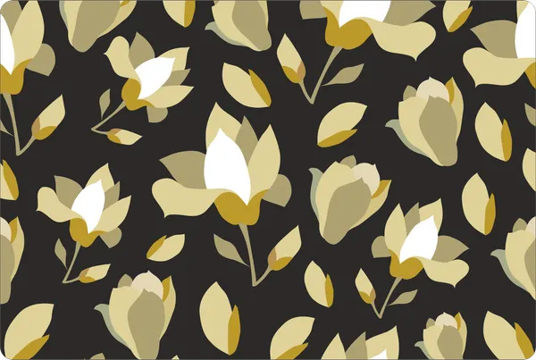 Plastic_Festive_Black_And_Gold_Magnolia_Floral_Print_Table_Mat_Set_Of_6