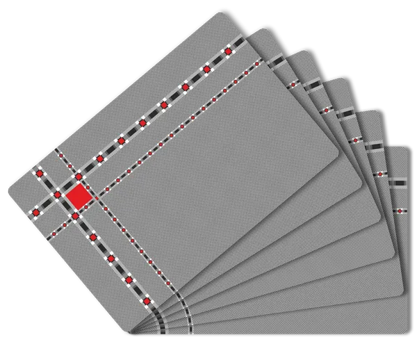 Plastic_Modern_Grey_And_Red_Geometric_Print_Table_Mat_Set_Of_6