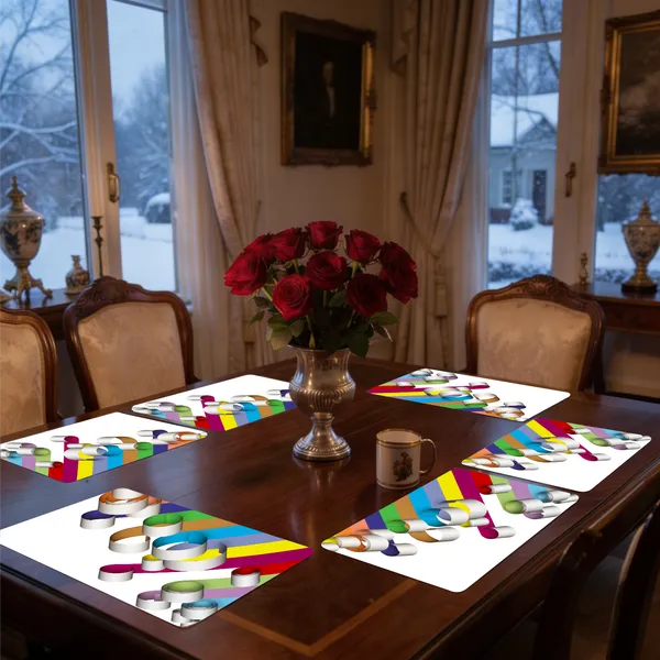 Plastic_Modern_Multicolor_Spiral_Stripe_Print_Table_Mat_Set_Of_6