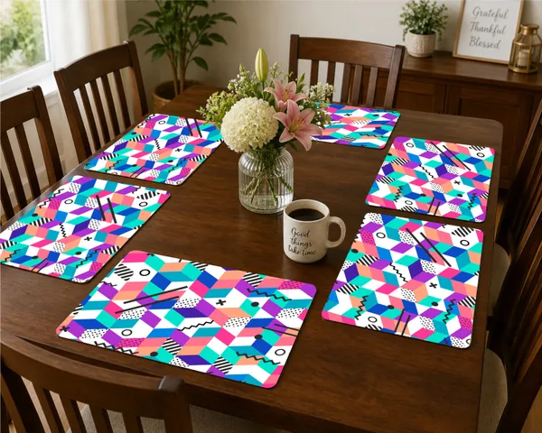 Plastic_Modern_Multicolor_Memphis_Geometric_Print_Table_Mat_Set_Of_6