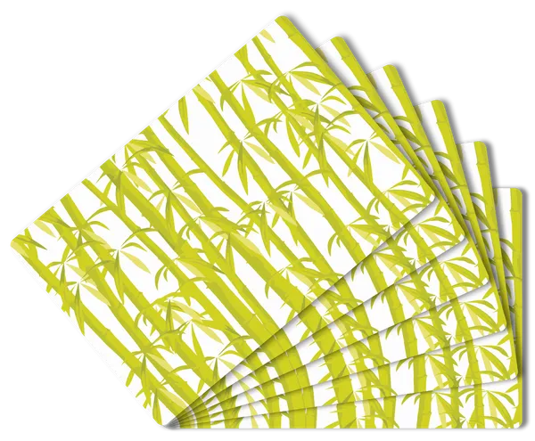 Green_And_White_Plastic_Zen_Bamboo_Forest_Print_Table_Mat_Set_Of_6