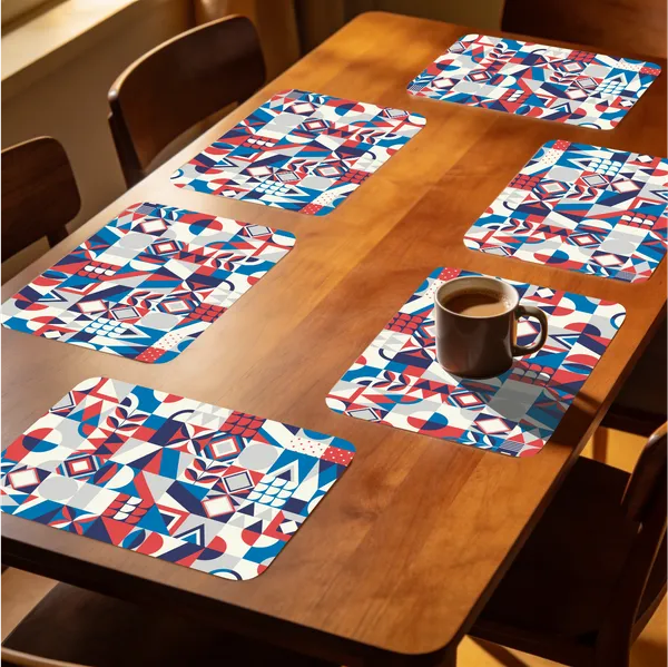 Plastic_Modern_Multicolor_Geometric_Abstract_Print_Table_Mat_Set_Of_6