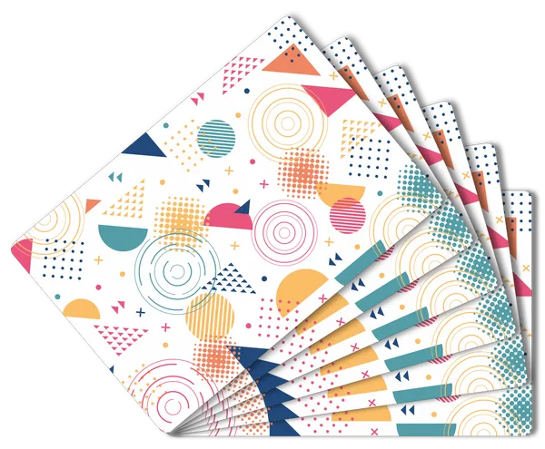 Plastic_Modern_Multicolor_Geometric_Print_Table_Mat_Set_Of_6