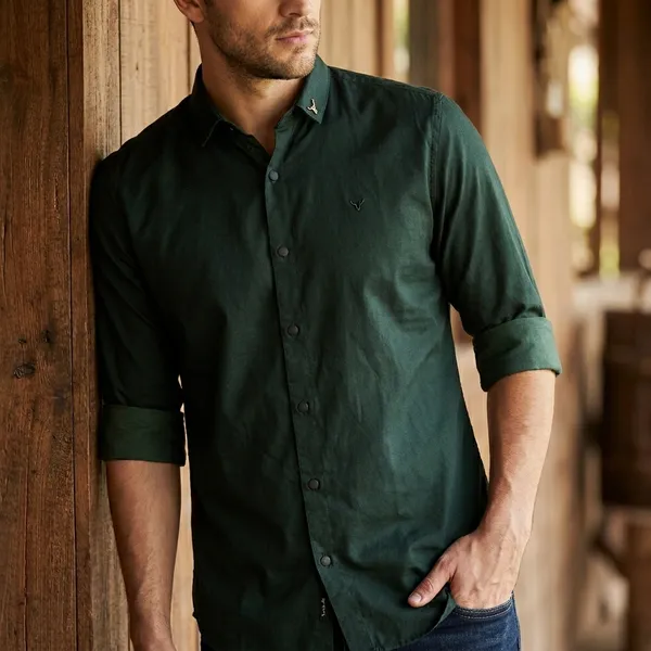 Dark_Green_Cotton_Full-Sleeve_Formal_Shirt_For_Men
