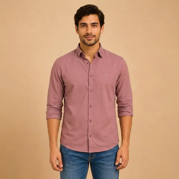 Dusty_Pink_Cotton_Shirt_For_Men