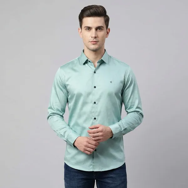Mint_Green_Cotton_Full_Sleeve_Casual_Shirt_For_Men