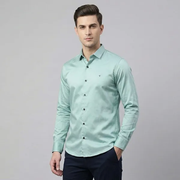 Mint_Green_Cotton_Full_Sleeve_Casual_Shirt_For_Men