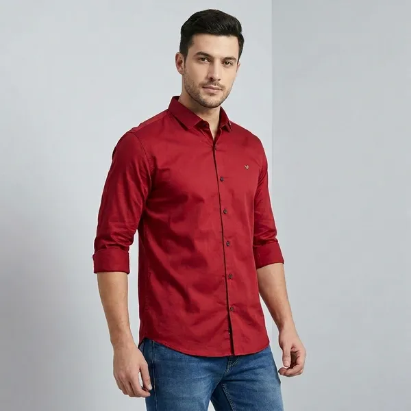 Red_Cotton_Button-Down_Casual_Shirt_With_Rolled_Sleeves_For_Men