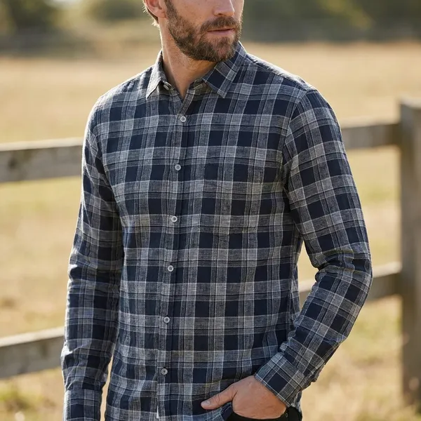 Black_And_Grey_Cotton_Full_Sleeve_Shirt_For_Men