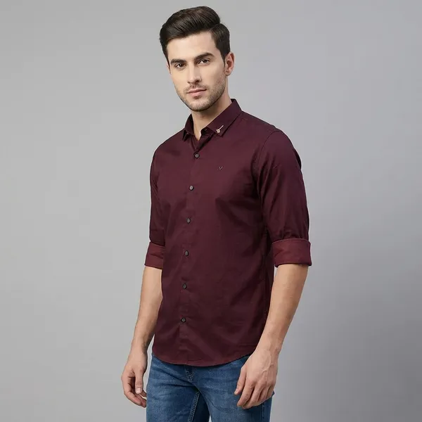 Maroon_Cotton_Satin_Finish_Formal_Shirt_For_Men