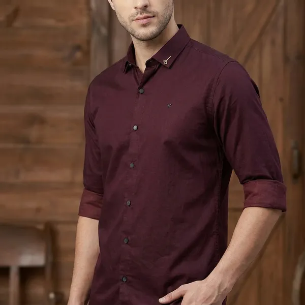 Maroon_Cotton_Satin_Finish_Formal_Shirt_For_Men