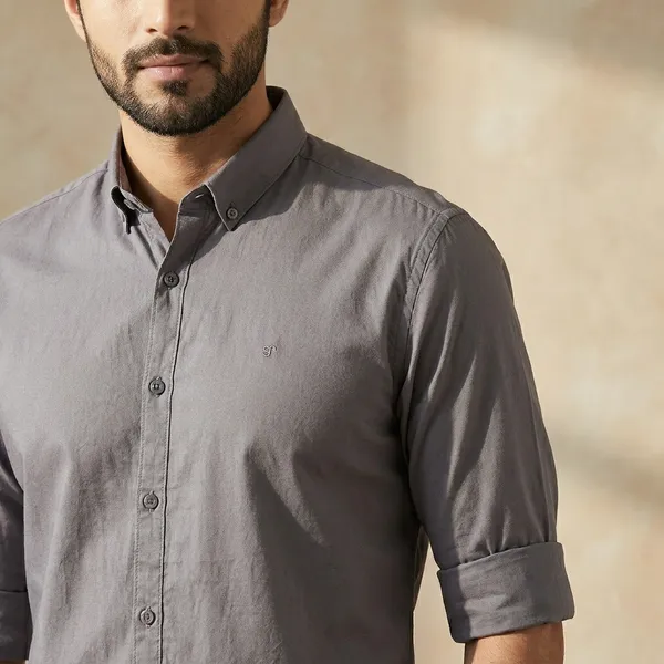 Grey_Cotton_Solid_Casual_Shirt_With_Rolled-Up_Sleeves_For_Men