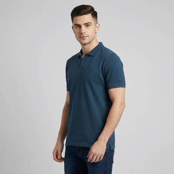 Blue_Cotton_Polo_T-_Shirt_For_Men