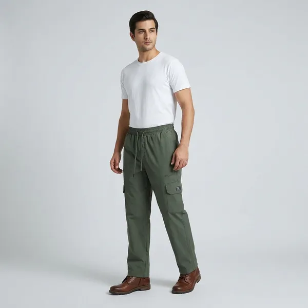 Olive_Green_Cotton_Cargo_Pants_For_Men