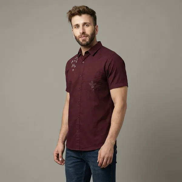Maroon_Cotton_Shirt_For_Men