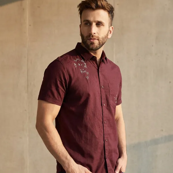 Maroon_Cotton_Shirt_For_Men