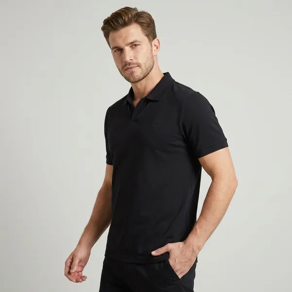 Black_Cotton_Polo_T-_Shirt_With_Embroidered_Logo_For_Men