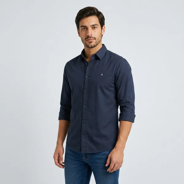 Navy_Blue_Cotton_Shirt_For_Men