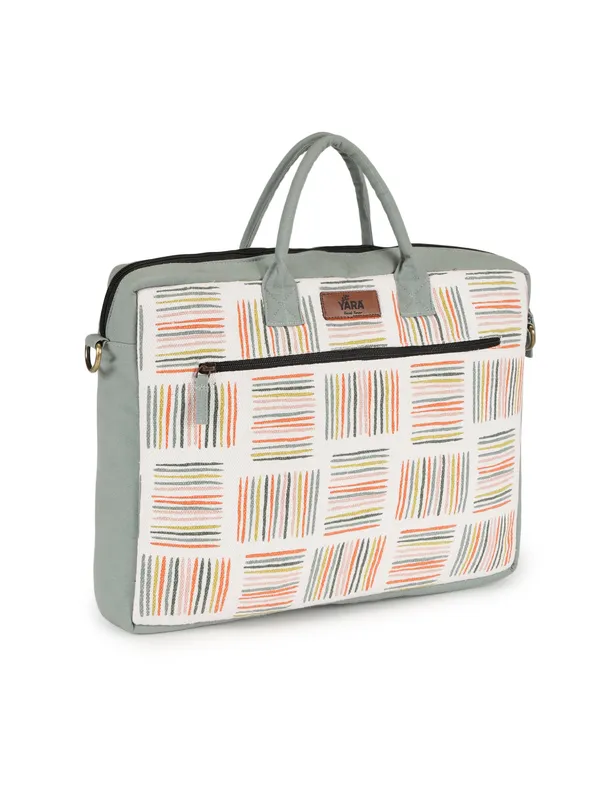 FROSTED_LATTICE_(Multi-Color)_Laptop_Bag_With_Shoulder_Strap_Light_Blue_[_FITS_UPTO_16_INCH_LAPTOP]
