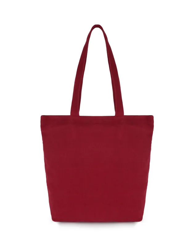BERRY_(Maroon)_Canvas_Tote_Bag_With_Inner_Zipper_Pocket