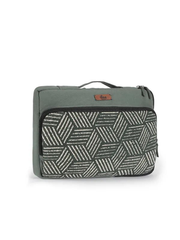 GREEN_GRID_(Green)_Laptop_Sleeve_With_Geometric_Pattern__Fits_Up_To_14_Inch_Laptops
