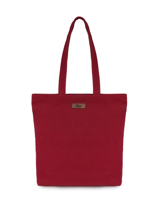BERRY_(Maroon)_Canvas_Tote_Bag_With_Inner_Zipper_Pocket