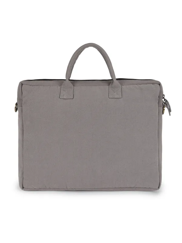 SLATE_LATTICE_(Grey)_Patterned_Laptop_Bag_With_Shoulder_Strap_And_Multiple_Compartments__[_FITS_UPTO_16_INCH_LAPTOP]