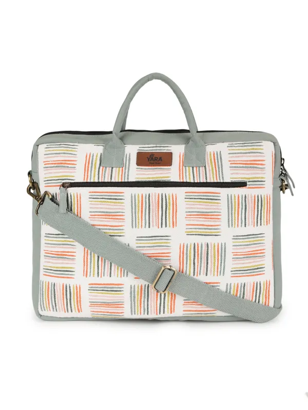 FROSTED_LATTICE_(Multi-Color)_Laptop_Bag_With_Shoulder_Strap_Light_Blue_[_FITS_UPTO_16_INCH_LAPTOP]