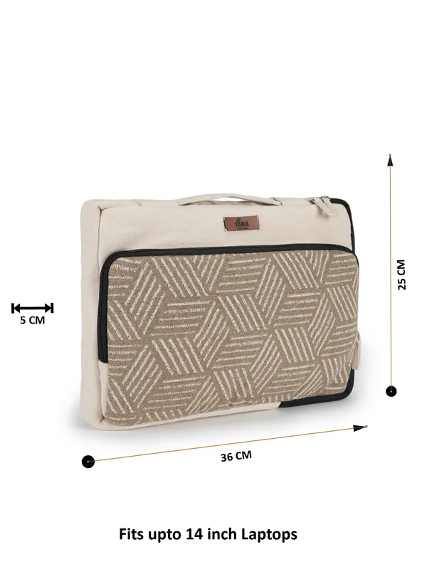 HEXA_BEIGE_(Beige)_Laptop_Sleeve_With_Geometric_Pattern__Fits_Up_To_14_Inch_Laptops