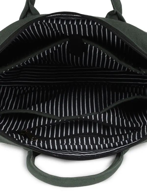 TEAL_LATTICE_(Green)__Laptop_Bag_With_Shoulder_Strap__Olive_Green_And_Cream__[_FITS_UPTO_16_INCH_LAPTOP]