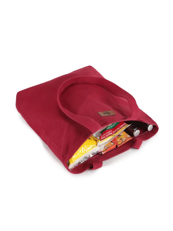 BERRY_(Maroon)_Canvas_Tote_Bag_With_Inner_Zipper_Pocket