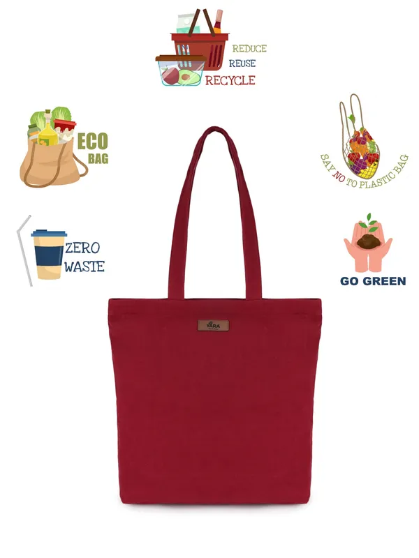 BERRY_(Maroon)_Canvas_Tote_Bag_With_Inner_Zipper_Pocket