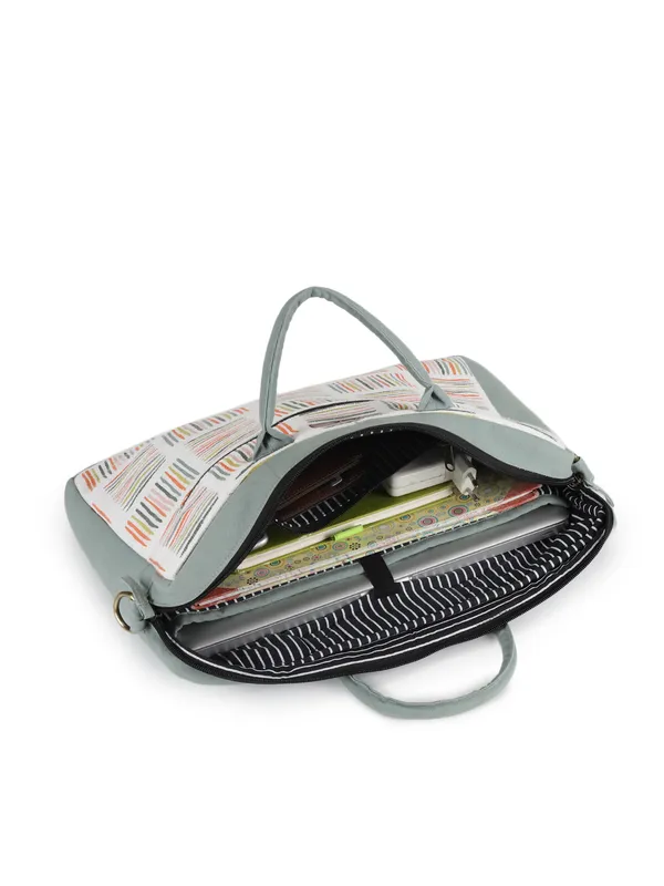 FROSTED_LATTICE_(Multi-Color)_Laptop_Bag_With_Shoulder_Strap_Light_Blue_[_FITS_UPTO_16_INCH_LAPTOP]