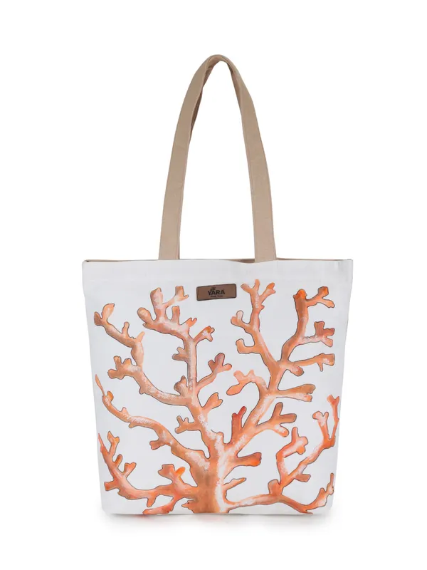 MARINA_(Beige-Brown)_Coral_Print_Canvas_Tote_Bag_With_Long_Handles